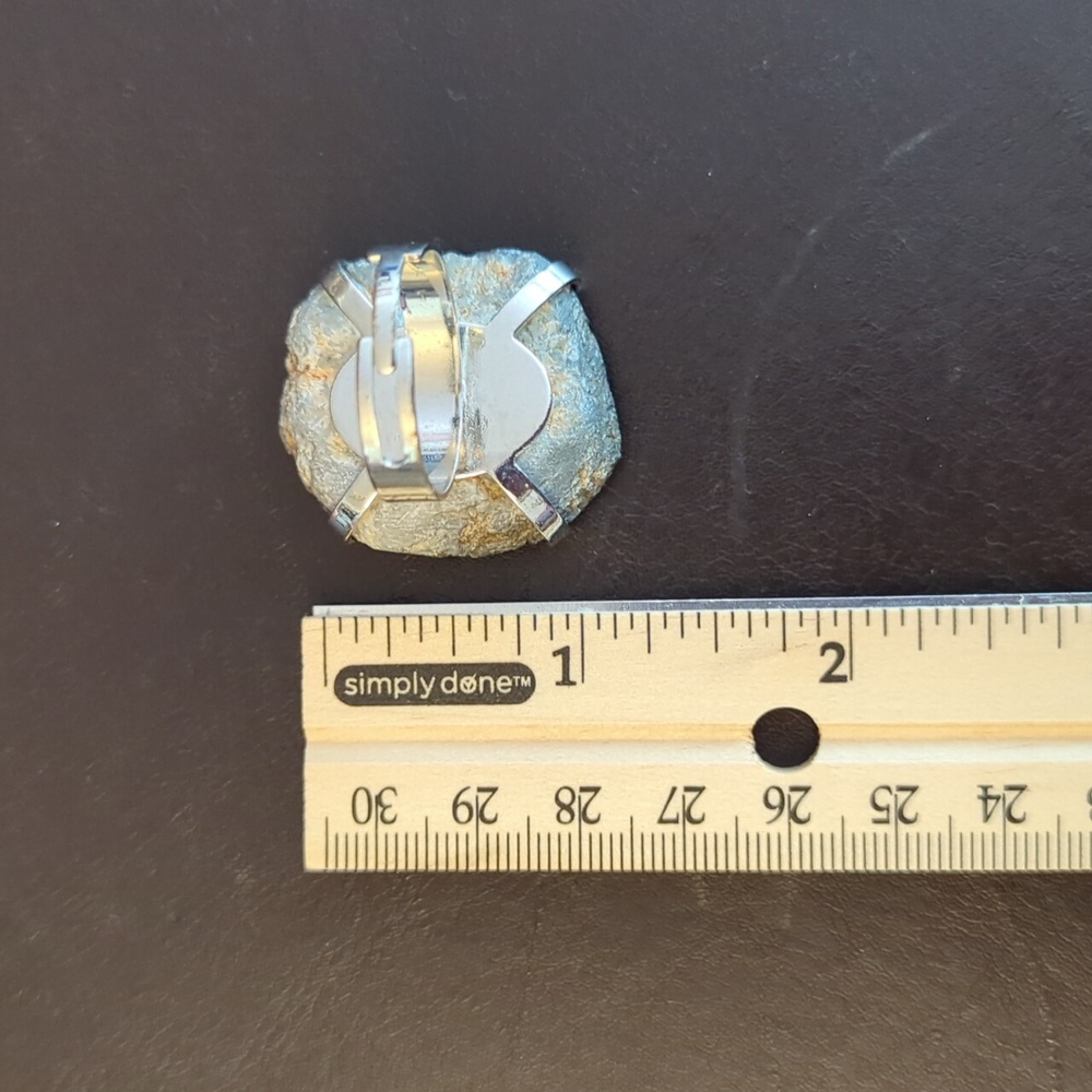 Blue geode druzy ring - Picture 3 of 3